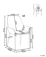 Set of 2 Dining Chairs LOVERNA Velvet Beige_963124