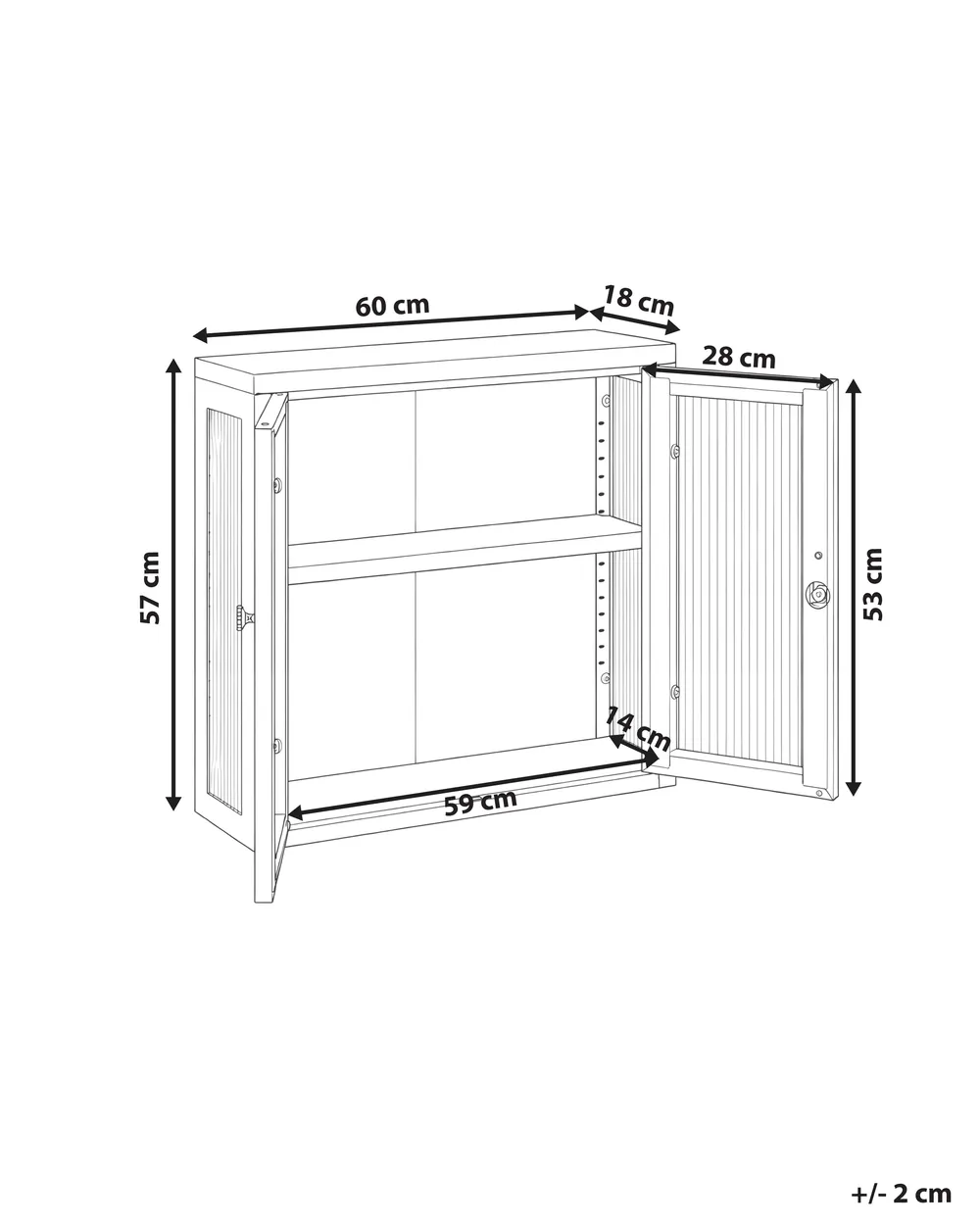 Seinäkaappi HARLYN 60 cm Metalli Sininen_1160882