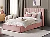 Bed with Storage Bench NOYERS Velvet Pink 140 x 200 cm (EU Double)