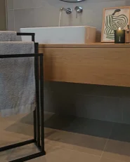 Towel Stand CHARRAS Metal Dark Brown_990475