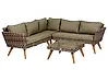 Garden Corner Sofa with Table 6 Seater VITTORIA PE Rattan Olive Green