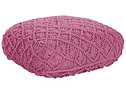 Pouffe Macramé BERRECHID Cotton Pink_1171933