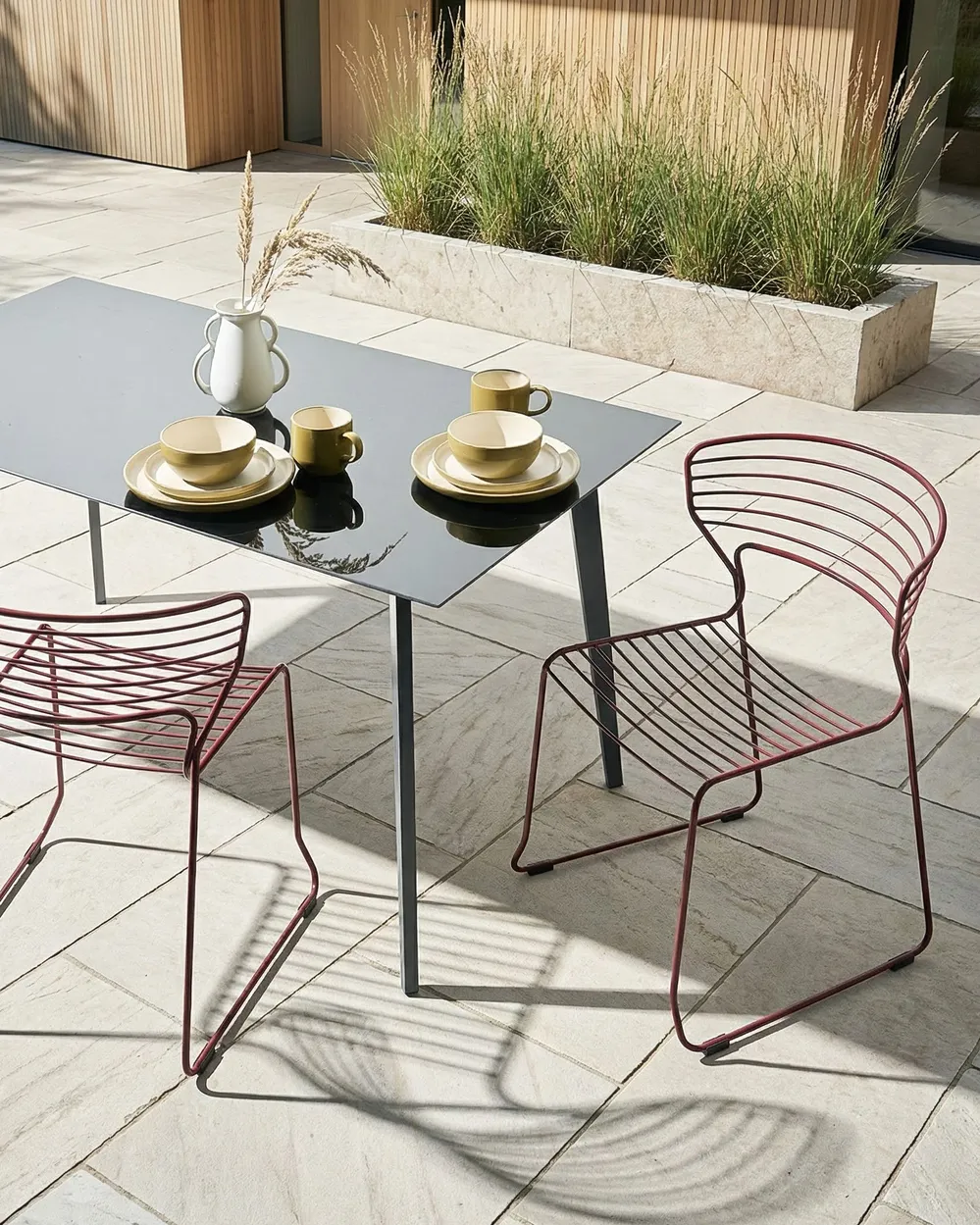 Set of 2 Garden Chairs PISTOIA Metal Red_1049383