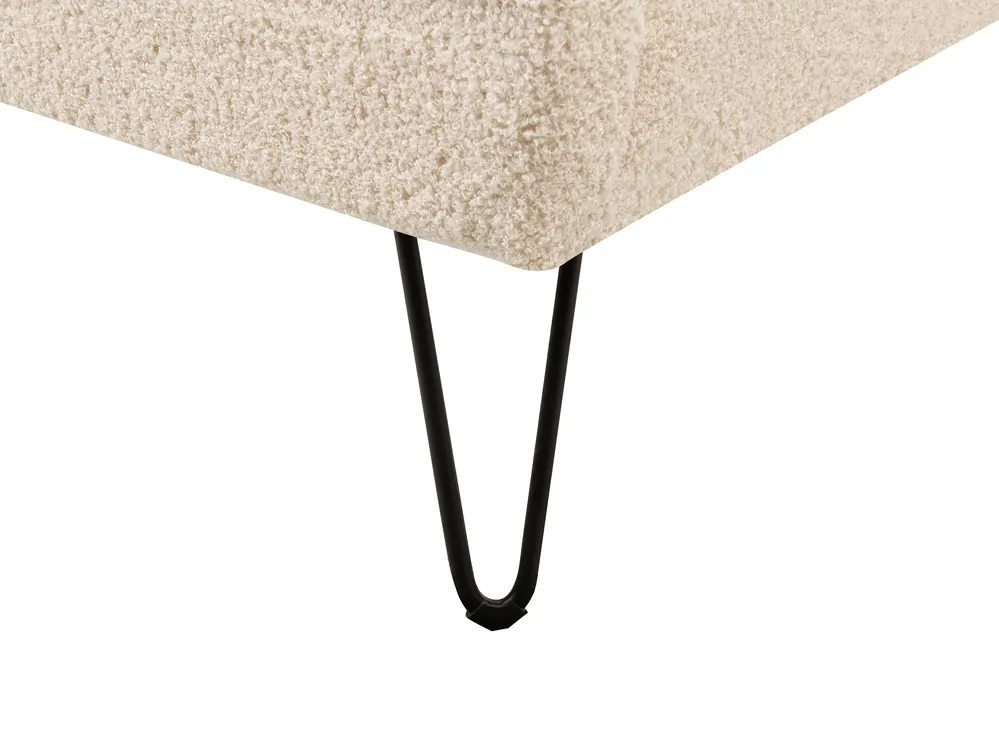 Bed Boucle AMBILLOU 140 x 200 cm (EU Double) Beige_967221