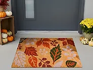 Doormat DAGATAN Multicolour 60 x 90 cm Leaf Coir_1184896