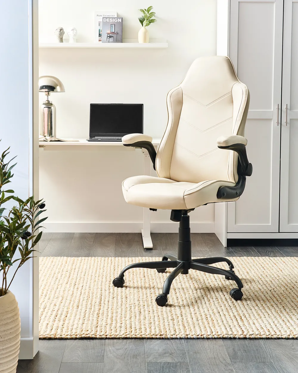 Office Chair TRIUMPHER Faux Leather Off-White