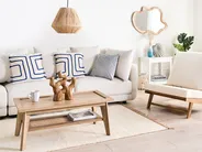Set of 2 Decorative Cushions PLEIONE 45 x 45 cm Cotton Navy Blue Geometric Pattern_997753