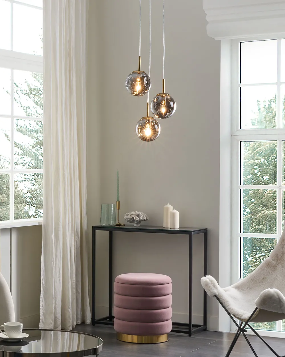 Pendant Lamp RALFES Glass Brass