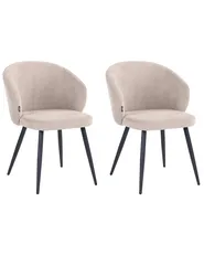 Set of 2 Dining Chairs MOUNDVILLE Fabric Taupe_1055296
