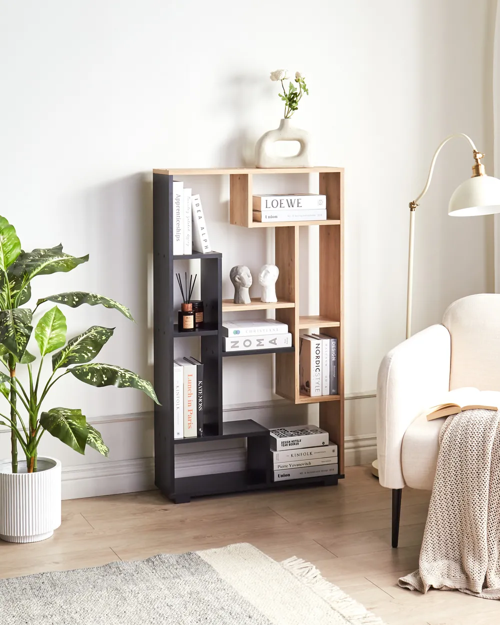Shelving Unit ALMA 122 cm Brown/ Black