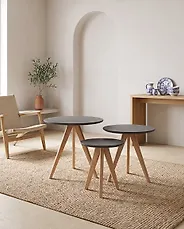 Set of 3 Coffee Tables VEGAS Grey_1179937