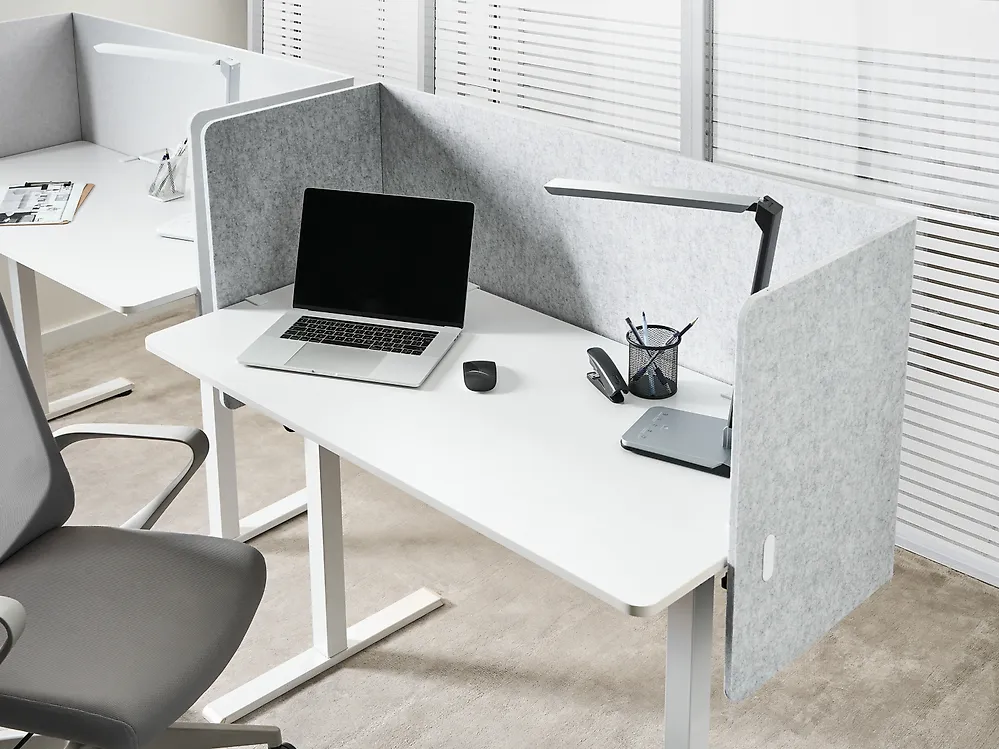 Desk Screen SOLOA 210 x 61 cm Grey_1185942
