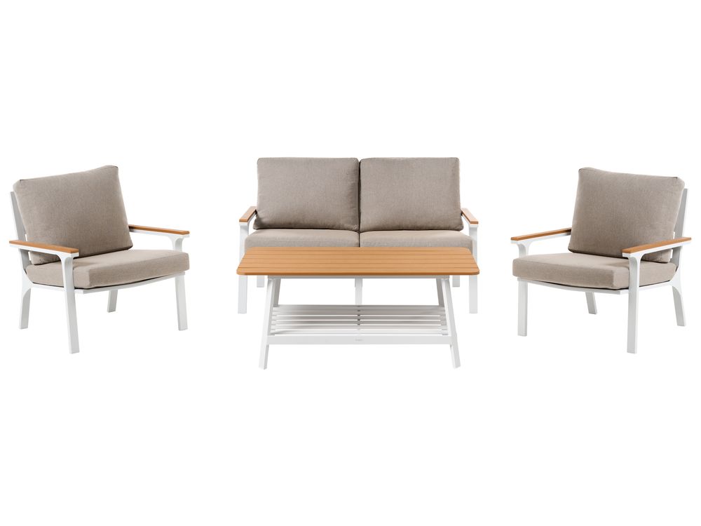 Trädgårdssoffgrupp med bord 4-sits ORERO Taupe
