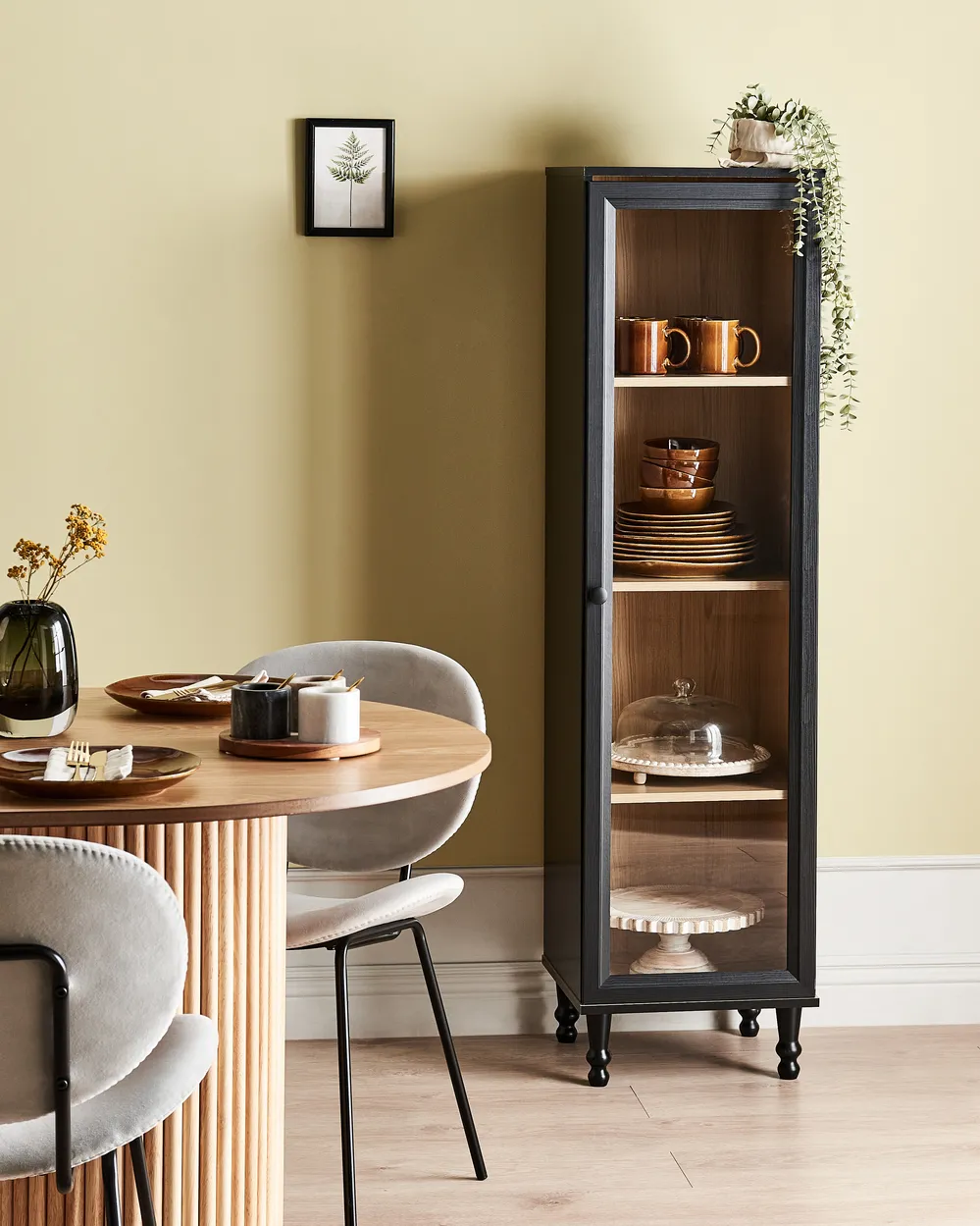 Glass Display Cabinet TINGLEDALE 40 cm Black
