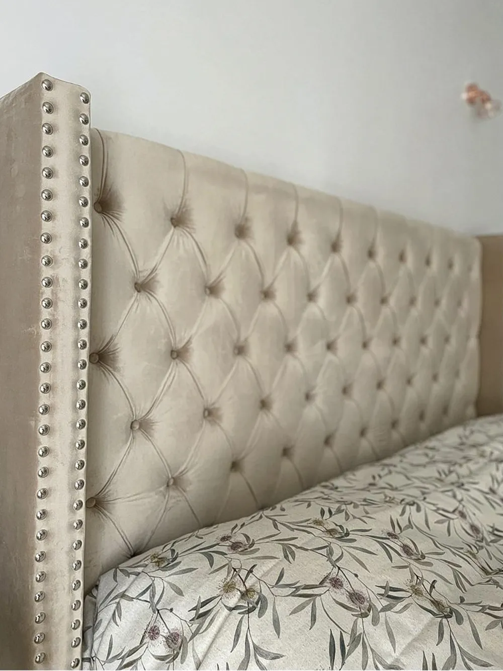 Sänky Sametti LUBBON 160 x 200 cm Beige_812826