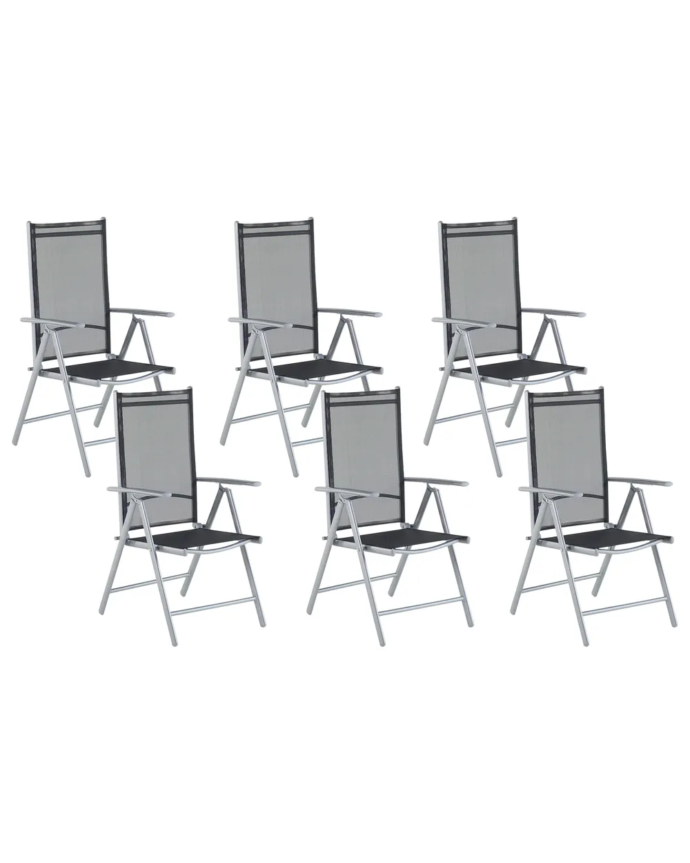 Set of 6 Garden Chairs CATANIA Metal Black