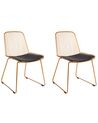 Set of 2 Dining Chairs PENSACOLA Metal Gold