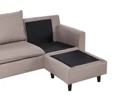 Corner Sofa 3 Seater ELVENES Velvet Taupe Left Hand_966863