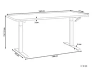 Manual Adjustable Standing Desk DESTINES 160 cm 72 cm Black/ Light Brown_1000554