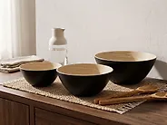 Set of 3 Bowls BONHEUR Bamboo Black_1175263