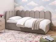 Utdragbar säng Sammet TERROU 90 x 200 cm Taupe_1081396