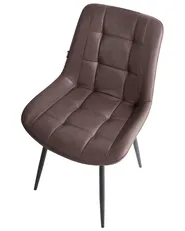Set of 2 Dining Chairs MELROSE II Faux Leather Dark Brown_716701