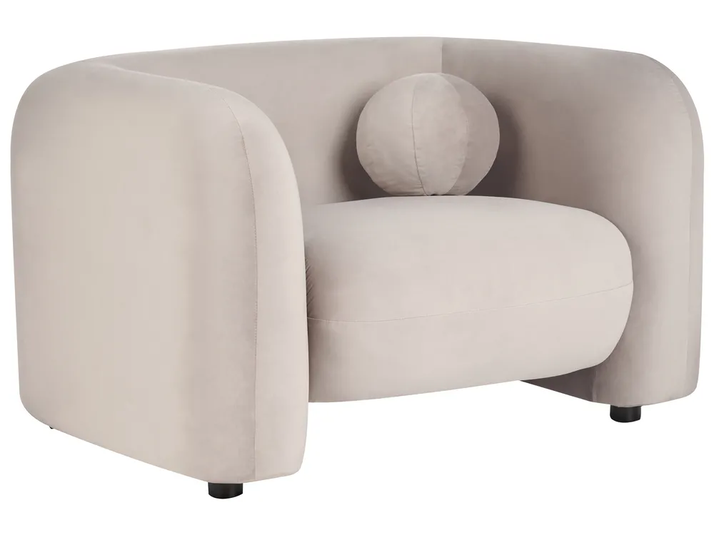Living Room Set 4 Seater LEIREN Velvet Taupe_919498
