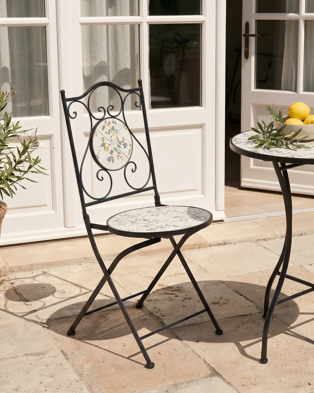 Set of 2 Garden Chairs COLLIO Metal Black