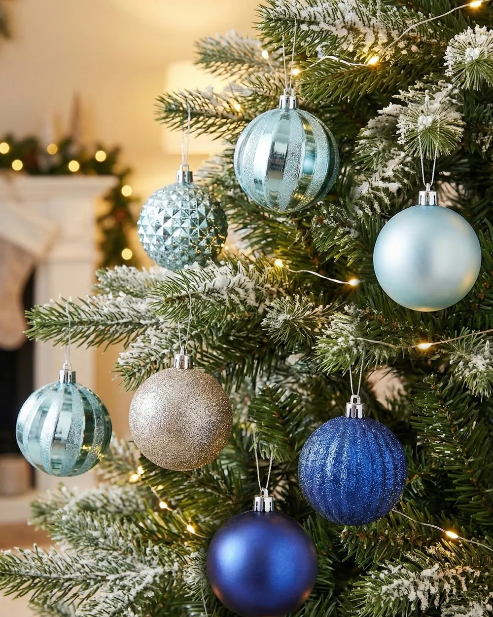 Set of 96 Baubles PIELINEN Blue