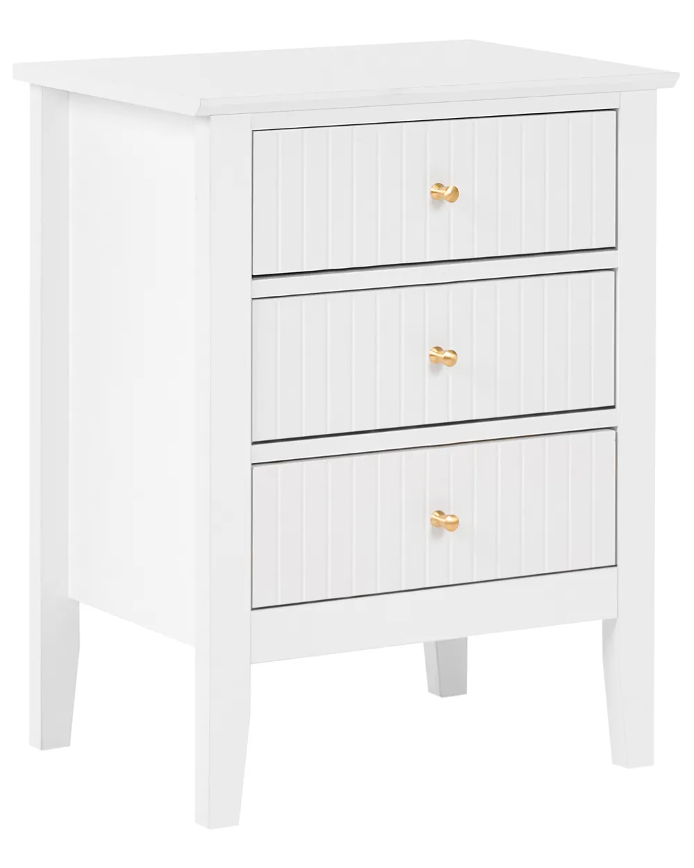 3 Drawer Bedside Table ASSISI White