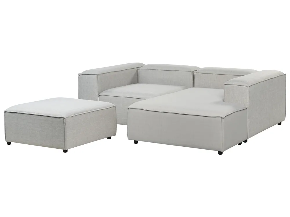 Modular Corner Sofa 2 Seater ARDAL with Ottoman Fabric Light Grey Left Hand_949537