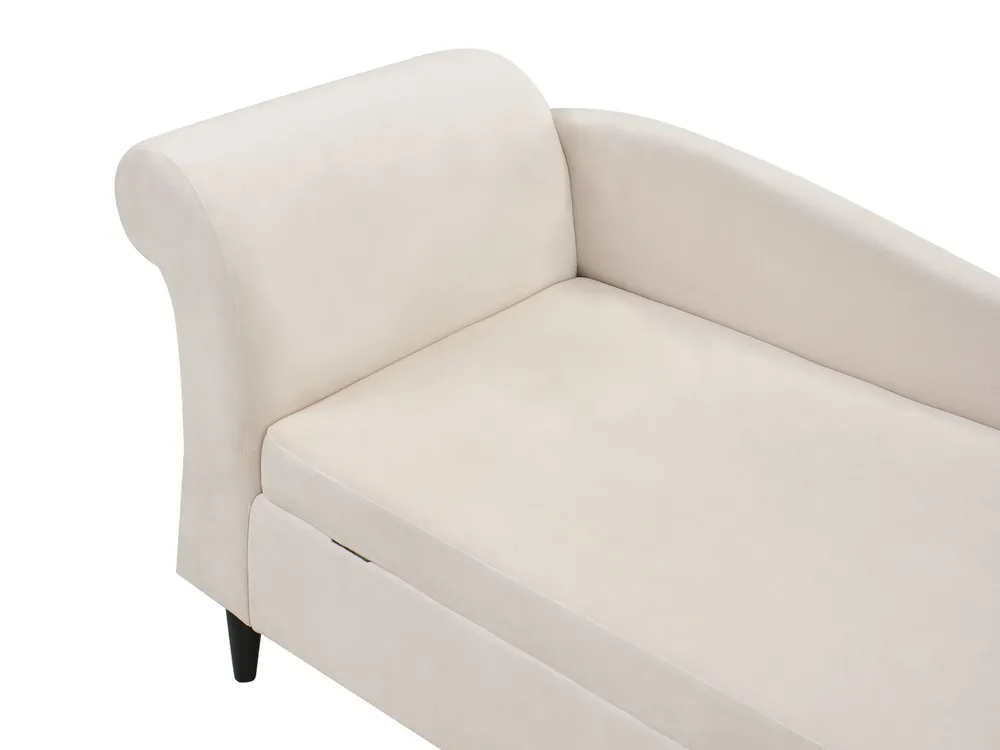 Left-Hand Chaise Longue LUIRO with Storage Velvet Beige_1000660