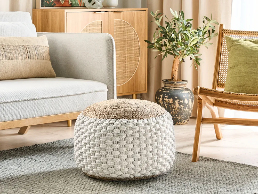 Pouffe AIZA Cotton White