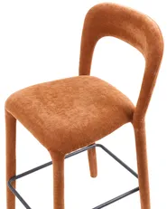 Set of 2 Bar Chairs LAKEVILLE Chenille Golden Brown_1118672