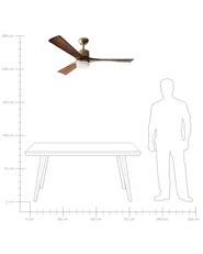 Ceiling Fan with Light ARUWIMI with Remote LED Brass_988809