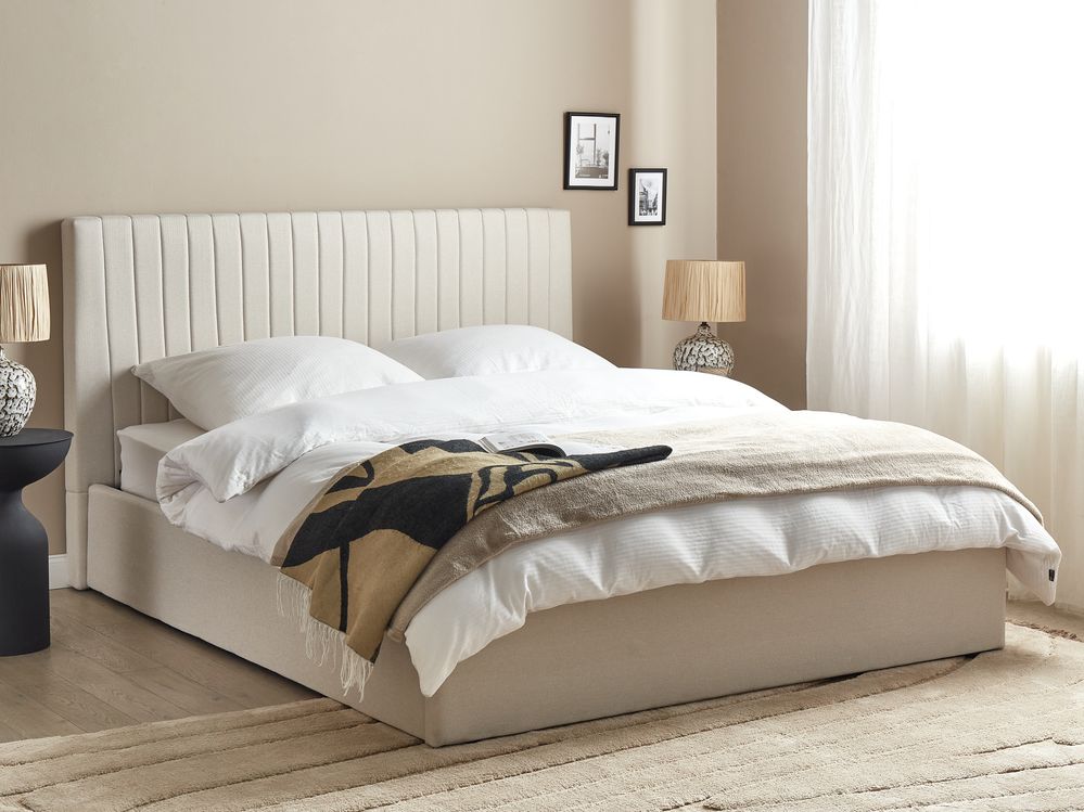 Seng med oppbevaring VION Lys beige 160 x 200 cm