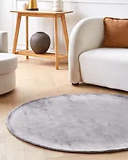 Teppe GESI Lysegrå ø 140 cm Viskose_1178027