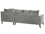 Corner Sofa 3 Seater GRENA Velvet Light Grey Left Hand_837256
