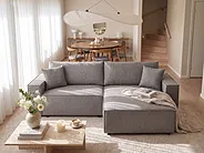 Corner Sofa Bed KARILA with Storage Fabric Grey Left Hand_1154545