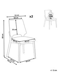Set of 2 Dining Chairs ABEE Light Brown_837175