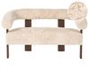 Soffa 2-sits ILBRO Fuskpäls Off-White/ Mörkbrun