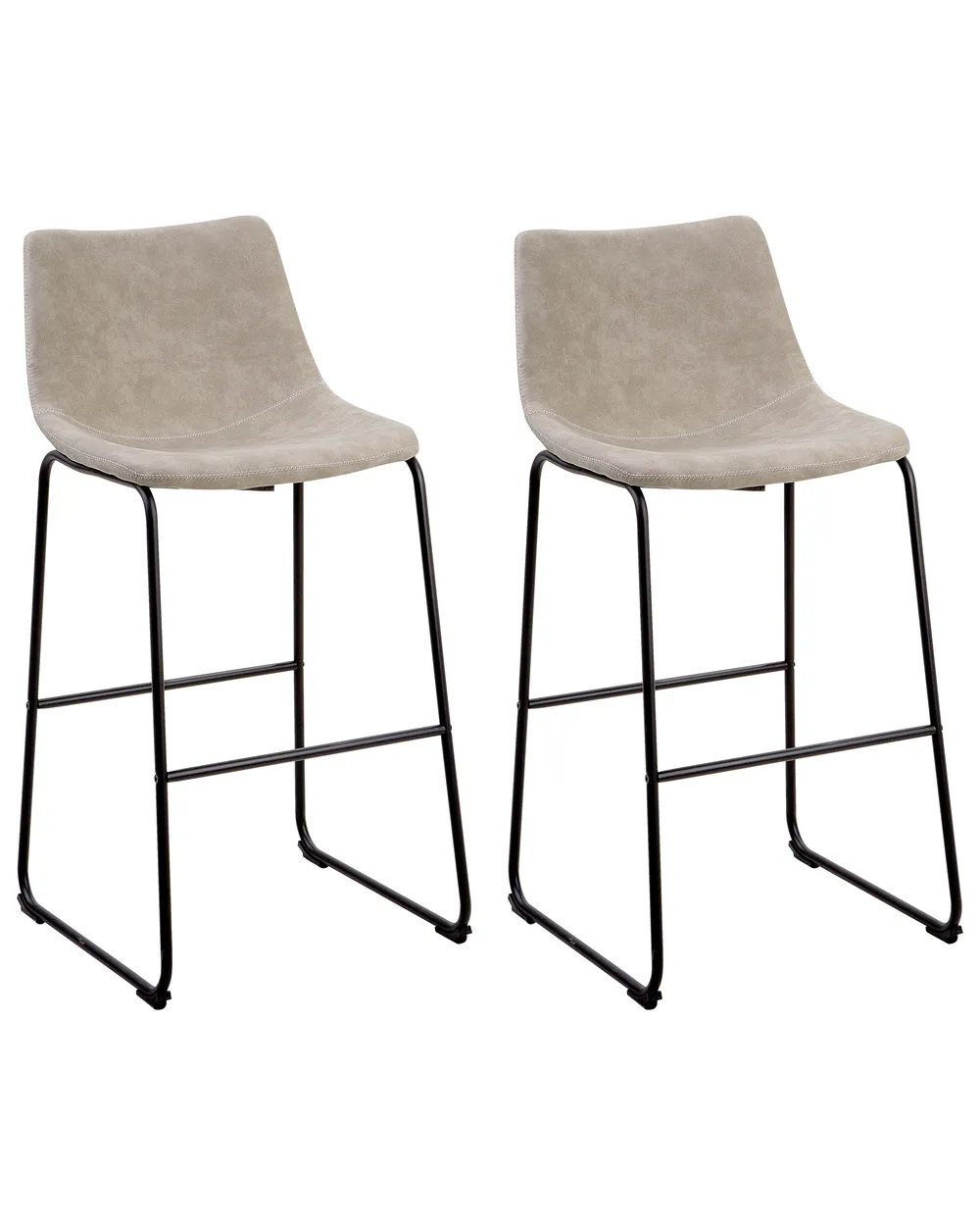 Set of 2 Bar Chairs FRANKS Beige