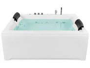 Kulmaporeamme LED-valolla SALAMANCA 183 x 142 cm Valkoinen_919438