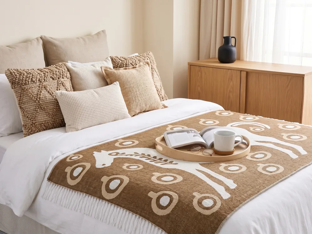 Blanket SIDDHA Fabric 130 x 170 cm Brown
