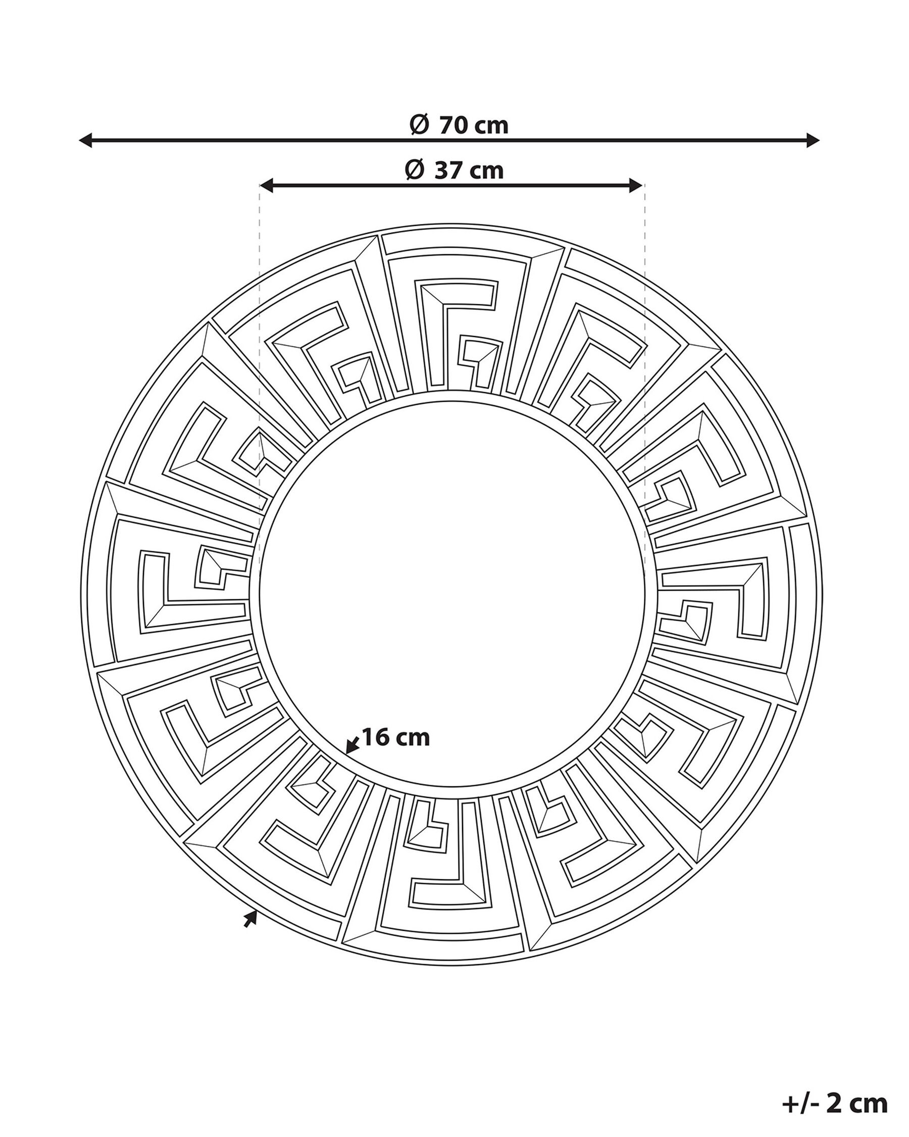 Seinäpeili FLERS 70 cm 70 cm Metalli Kulta_757093