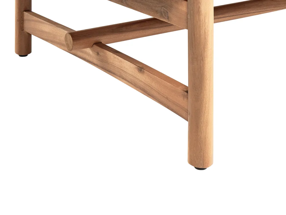 Trädgårdssoffgrupp med bord 3-sits GIAVENO Akaciaträ Off-White_958709