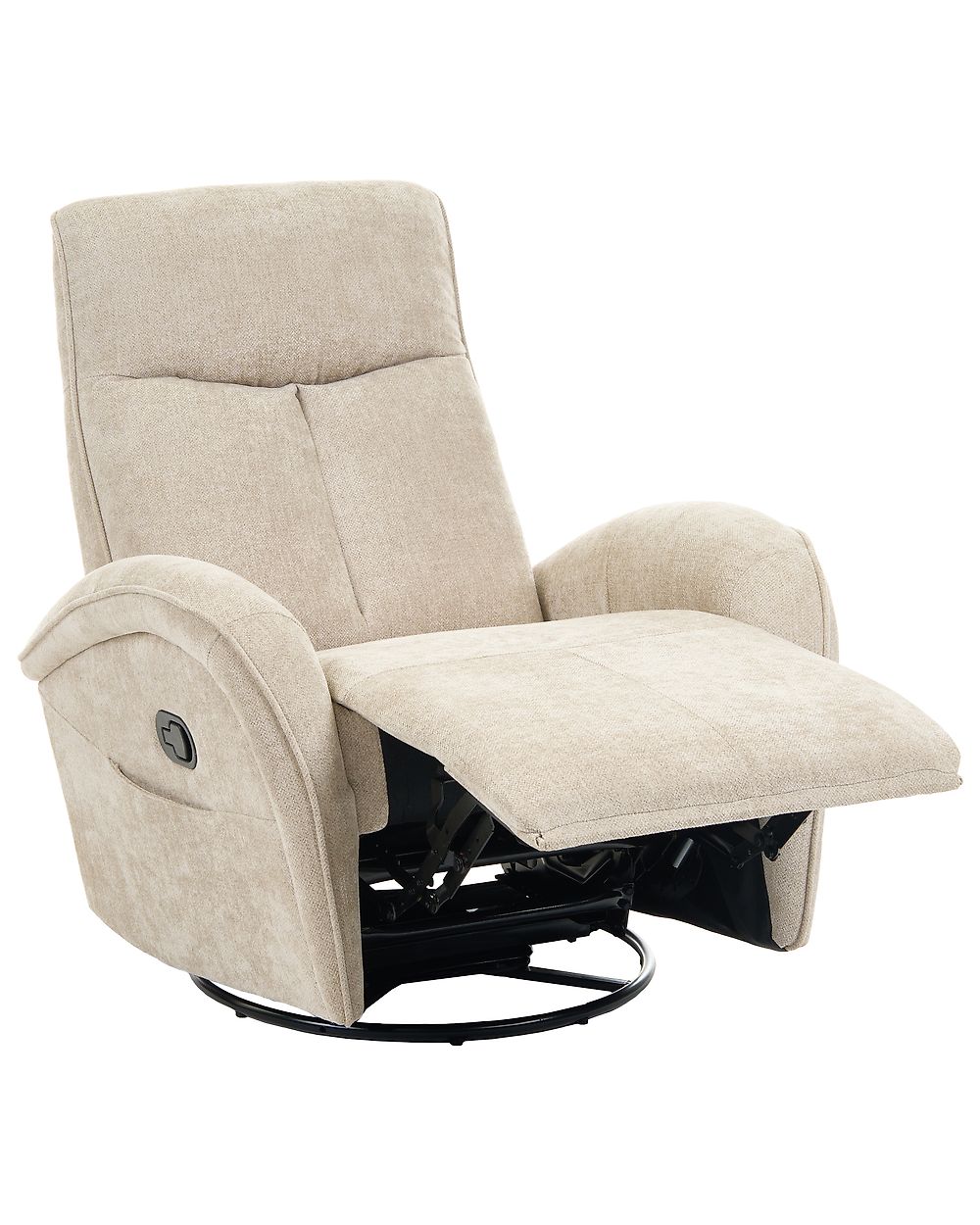 Gyngestol med tilbakelent funksjon DANAE Chenille Lys beige