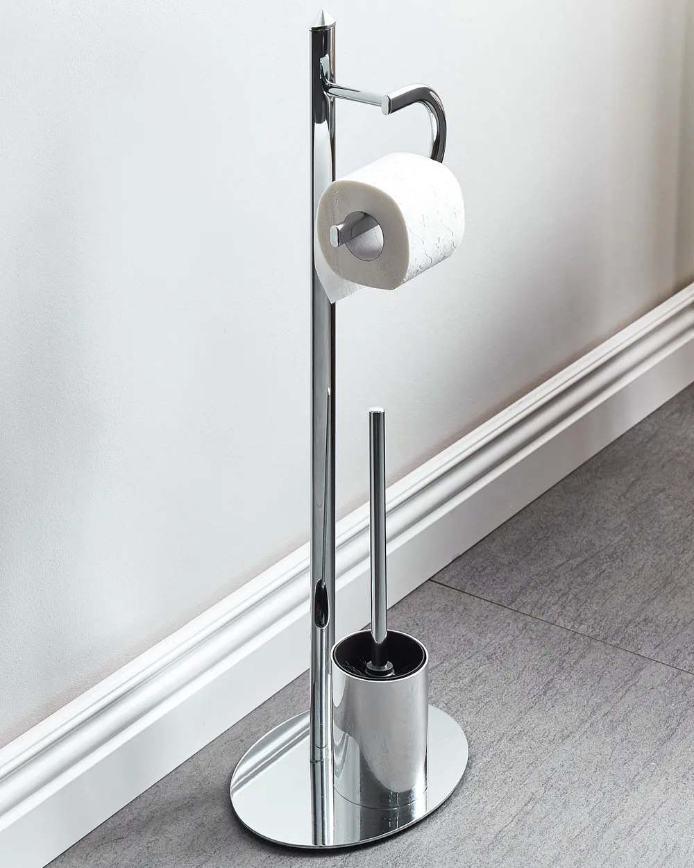 Toilet Roll and Brush Holder SARTO Metal Silver