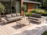 Sofabord til hagen FIVIZZANO 70 cm 90 cm Akasietre Beige_1159422