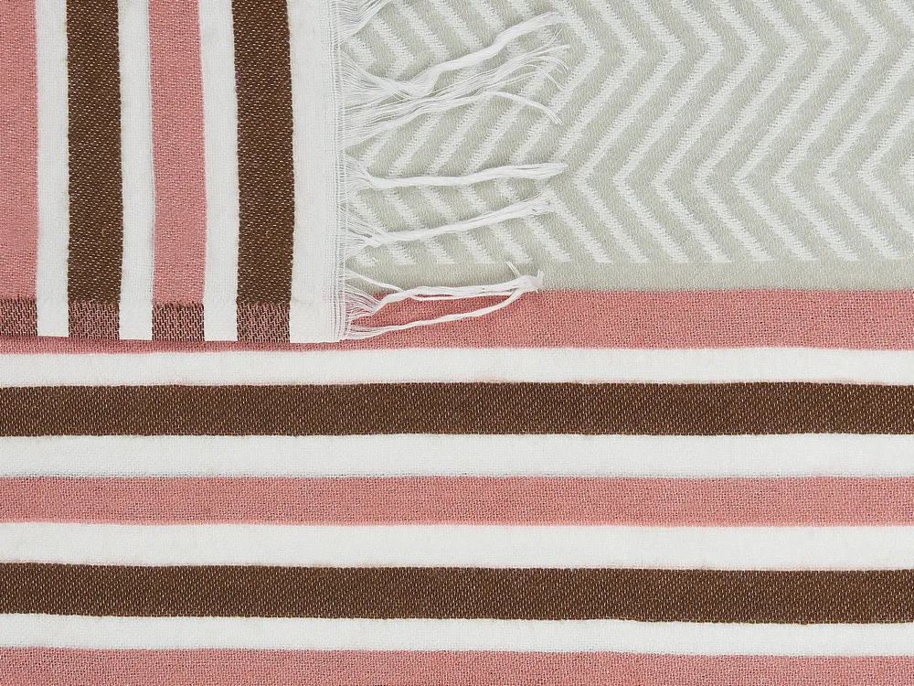 Blanket MAGAR Fabric 130 x 170 cm Beige_834731